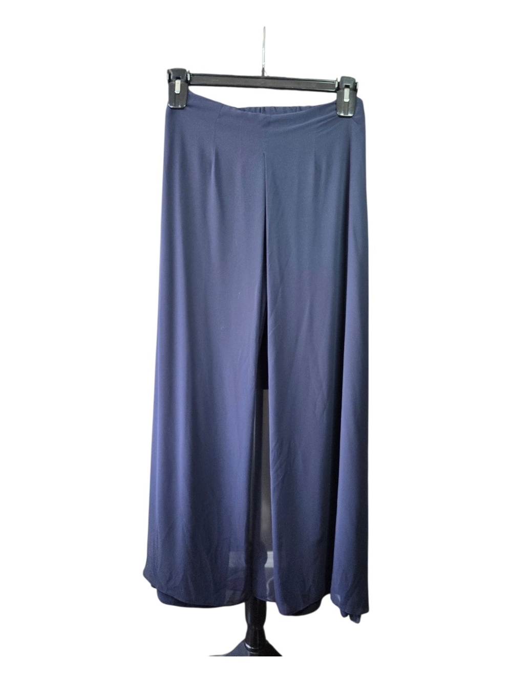 Joseph Ribkoff Navy Wide-Leg Pants with Sheer Overlay Size 4 - Picture 2 of 6